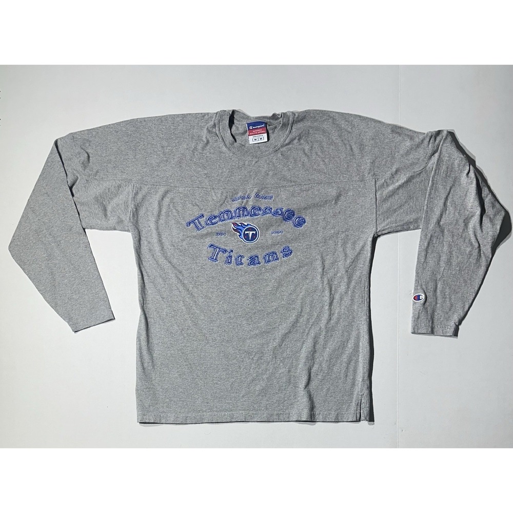 Tennessee‎ Titans Long Sleeve Shirt Gray Medium NFL Champions Tag VTG Tee